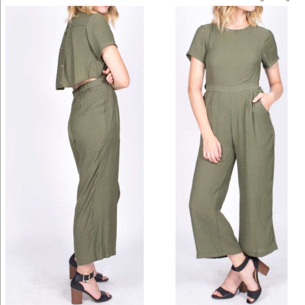 Mod Ref green jumpsuit (NWOT) Size L